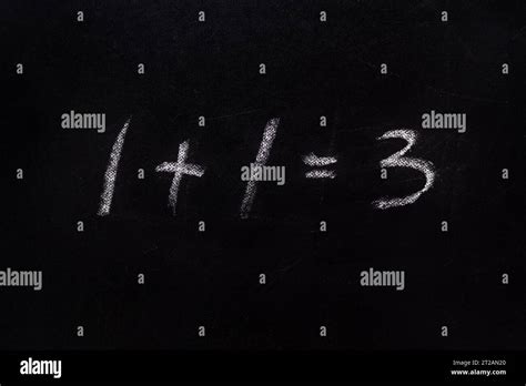 Wrong Sum 1 1 3 Written Blackboard Equation One Plus One Equals Three