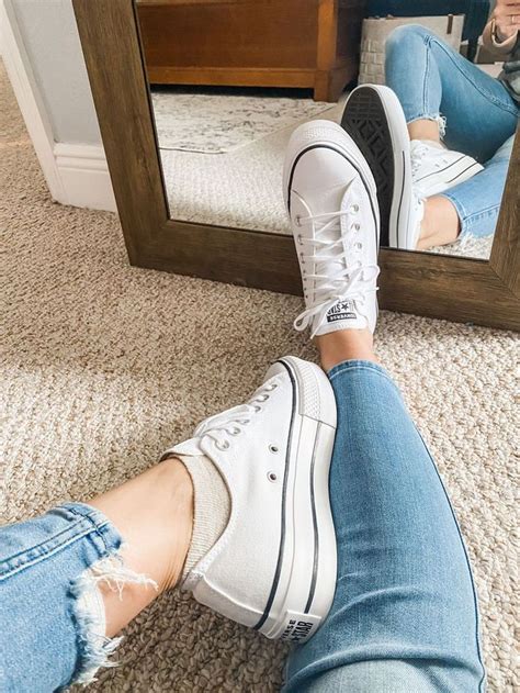 How I Stay Fashion Forward Platform Sneakers Outfit Women Platform Sneakers White Converse