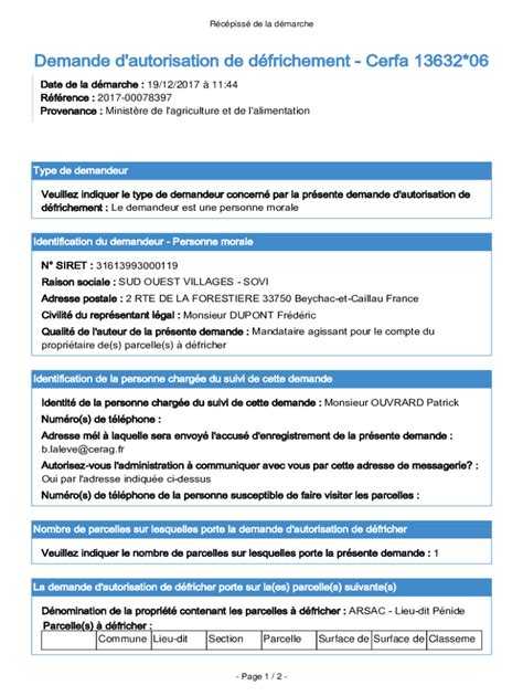 Remplissable En Ligne Dpt Des Demandes D Autorisation De Dfrichement