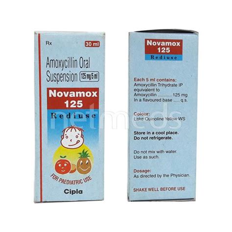 Novamox 125mg Rediuse Suspension 30ml Buy Medicines Online At Best