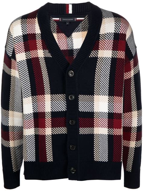 Tommy Hilfiger Plaid Check Ribbed Knit Cardigan Farfetch