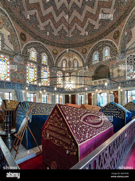 interior  sultan ahmed  tomb istanbul turkey ornate dome walls