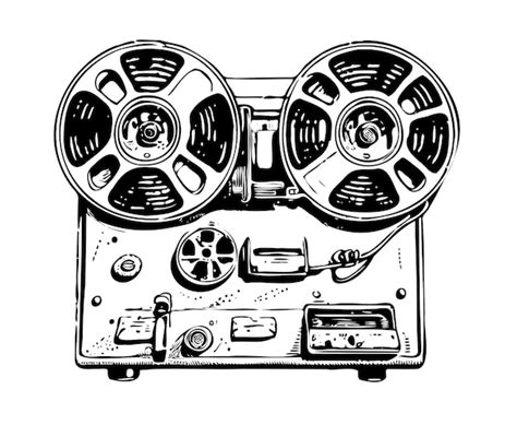 Premium Vector Reel Reel Tape Recorder Retr O Style Sketch Hand Drawn