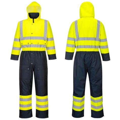 Portwest Cold Weather Hi Vis Coverall Waterproof Workwear GlovesnStuff