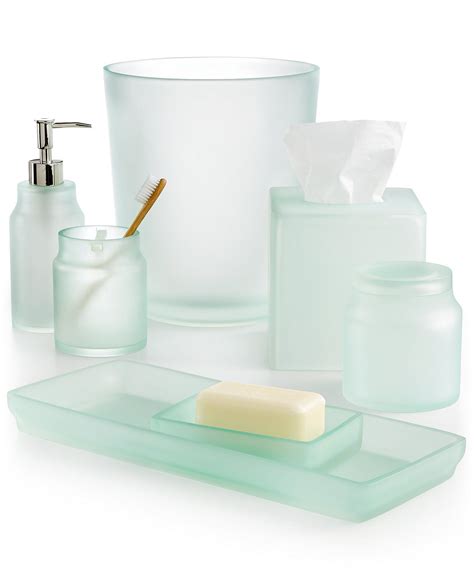 Martha Stewart Collection Closeout Sea Glass Frost Bath Accessories Created For Macys