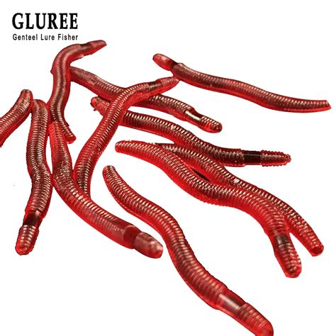 GLUREE 100Pcs Lot Worms EarthWorm Soft Fishing Lures 3 5cm Red Worm