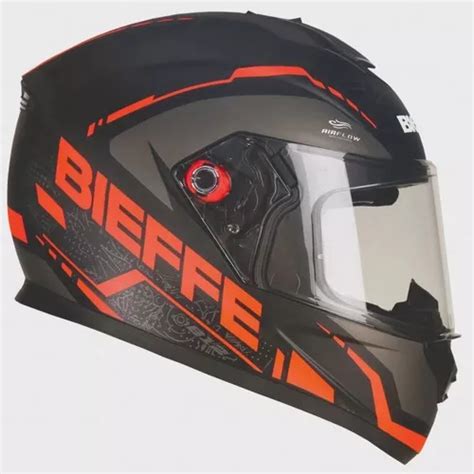 Capacete Bieffe B12 Naked Preto Fosco Vermelho Tam 56 Desenho B 12