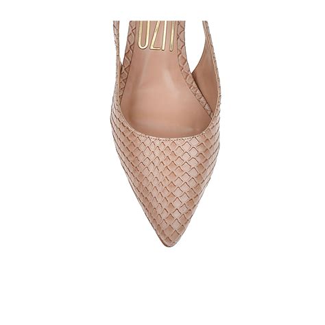 UZA Shoes Scarpin Salto Médio Python Nude Coleção Outono inverno