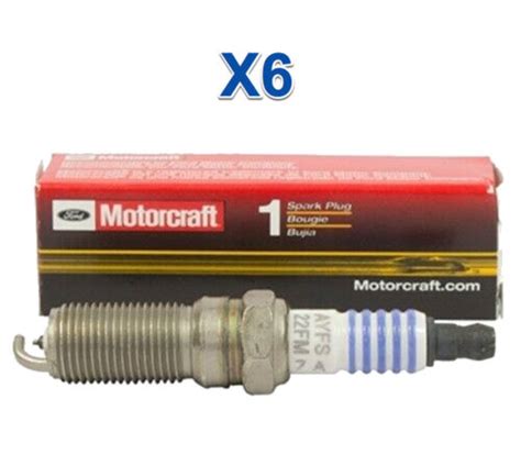 6 Spark Plugs OEM for FORD MOTORCRAFT SP411 AYFS22FM Finewire Platinum ...