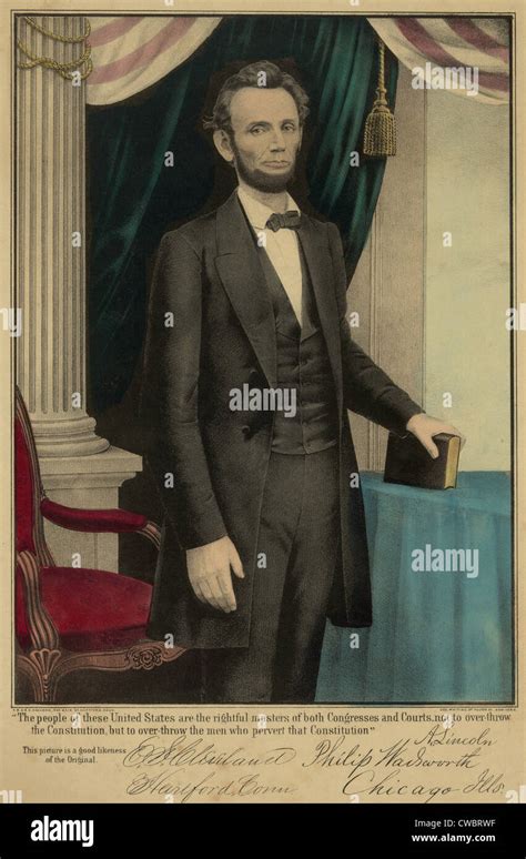 Popular print of President Abraham Lincoln published in 1864, when he ...