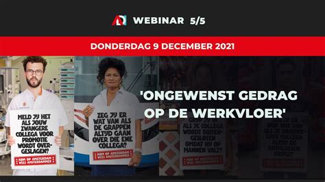 Webinar Omgaan Met Ongewenst Gedrag Op De Werkvloer Amsterdam