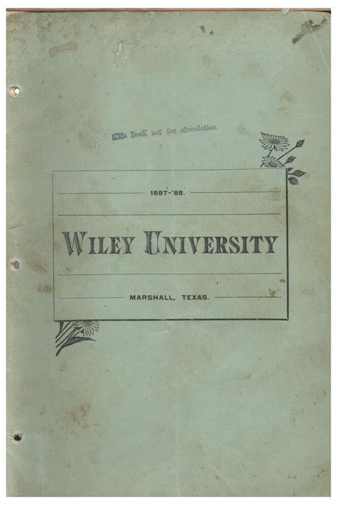 Yearbook of Wiley University, 1888 - The Portal to Texas History