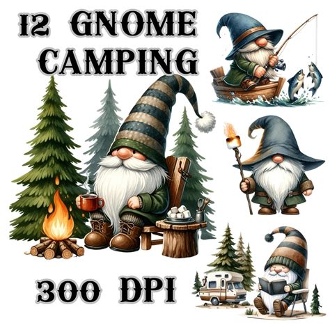 Gnome Camping Clipart Camping Gnome Explorer Clipart Gnome Travel