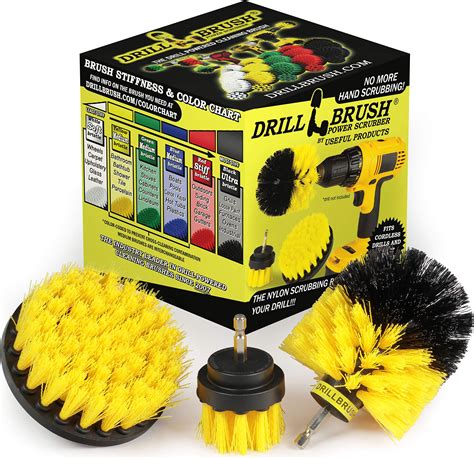 Lot de 3 brosses à récurer électriques pour perceuse brosse de