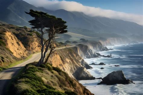 Premium Ai Image Pacific Coast Highway Scenic Drive Photography