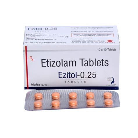 Ezitol 025mg Tablet Exporter Wholesaler Supplier Distributor