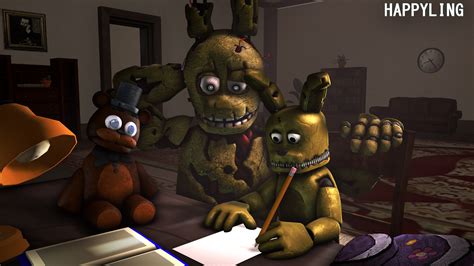 Sfm Fnaf Plushtrap Does Homework By Happyling On Deviantart