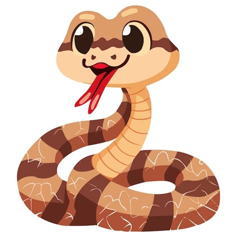 Cute Cartoon Snake Posing And Sticking Out Tongue Vector Premium Ai