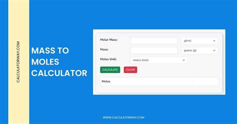 Mass To Moles Calculator Calculatorway