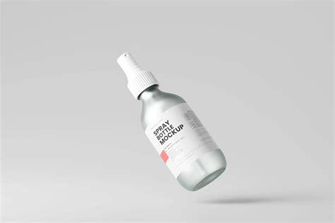 Frosted Glass Spray Bottle Mockup Mockup Free