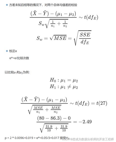 6 方差分析单因素检验事后检验的数学公式与代码实现 单因素方差分析计算公式 CSDN博客