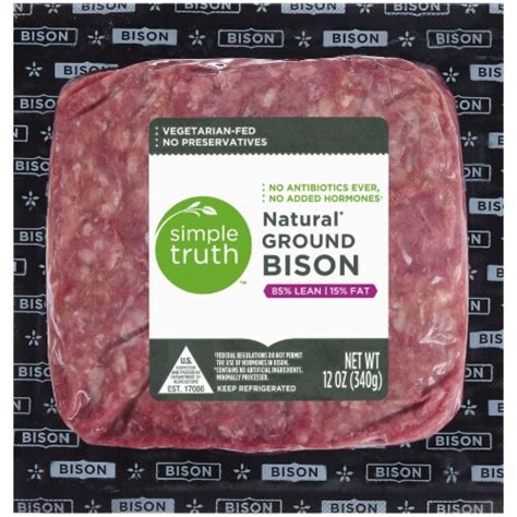 Simple Truth 85 Lean Natural Ground Bison 12 Oz Fred Meyer