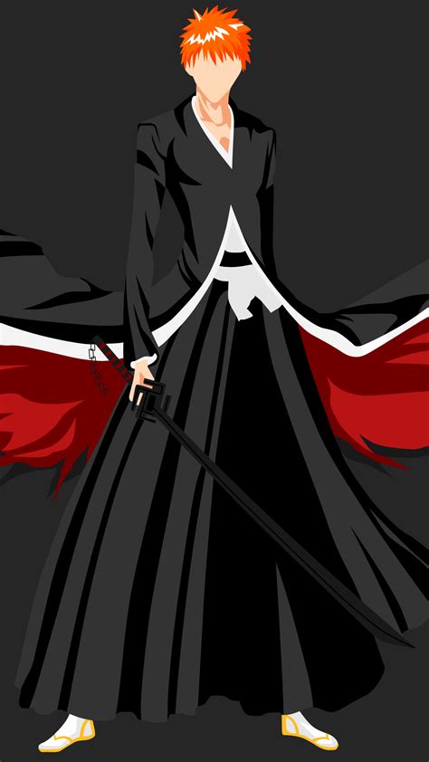 Anime Bleach Ichigo Kurosaki Minimalist 1440x2560 Phone Hd Wallpaper