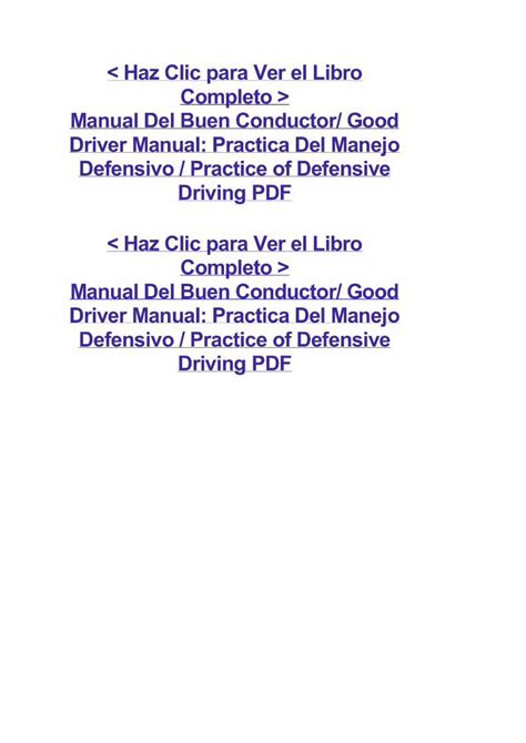 Pdf Manual Del Buen Conductor Good Driver Manual Practica Del