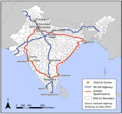 Golden Quadrilateral Map Of India Maps Of The World