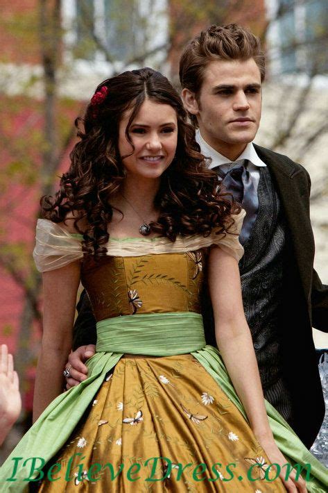 Satin Nina Dobrev Ball Gown Vintage Prom Gowns On Vampire Diaries Satin