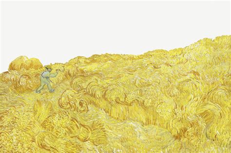 Van Gogh S Wheatfield With A Reaper Premium Psd Illustration Rawpixel