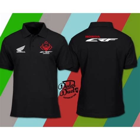 Jual Kaos Kerah Polo Shirt Baju Keren MOTOR HONDA CRF Free Custom