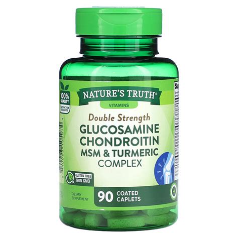 Nature S Truth Double Strength Glucosamine Chondroitin Msm And Turmeric Complex 90 Coated Caplets