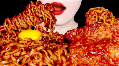 Asmr Kfc Black Bean Fire Noodles Kfc Fried Chicken