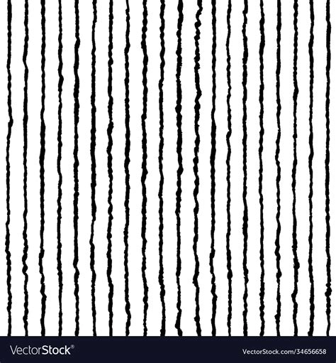 Hand Drawn Stripe Seamless Pattern Doodle Black Vector Image