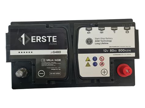 Akumulator ERSTE AGM 12V 80Ah 800A G480 - ERBAT Akumulatory