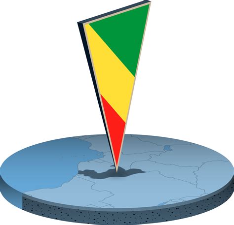 Congo flag and map in isometry 41281171 PNG