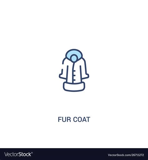 Fur Coat Concept Colored Icon Simple Line Vector Image