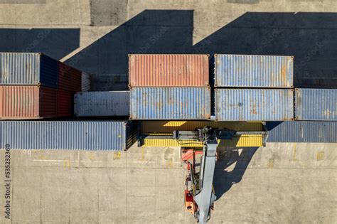 Container Handler In Port Terminal Transportation Of The Containers