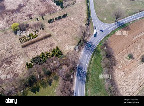 aerial view of highway with traffic Stock Photo - Alamy