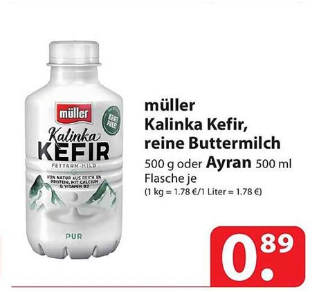 M Ller Kalinka Kefir Reine Buttermilch Oder Ayran Angebot Bei Famila