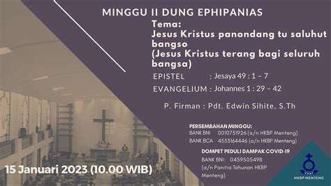 Ibadah Live Streaming Hkbp Menteng Minggu Ii Dung Ephipanias Youtube