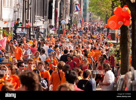 Kingsday King S Day Kings Day In Amsterdam Crowds On The Side Of The