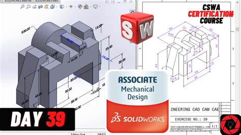 Day 39 Cswa Free Course Solidworks Tutorial For Beginners Part Modelling Step By Step