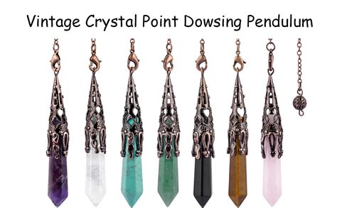 Nupuyai Vintage Obsidian Crystal Point Dowsing Pendulum For Healing