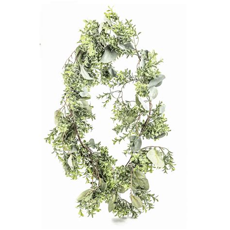 Buy Elitedesigns Faux Boxwood And Eucalyptus Garland Greenery Realistic