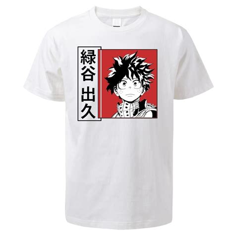 My Hero Academia Deku Japan Anime Izuku 2024 Summer Mens Fashion Tshirts Casual Crew Neck Tee