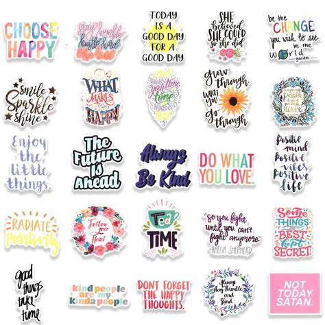 50pcs Inspirational Stickers For Laptop Motivational Quotes Decals Positive Words Stickers For