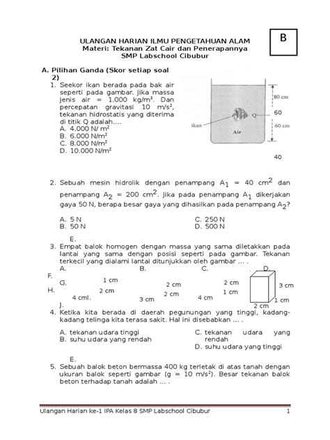 Contoh Soal Tekanan Zat Padat Kelas 8 56 Koleksi Gambar