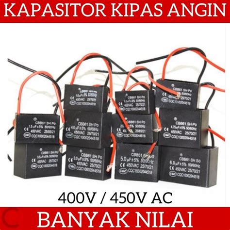 Jual Kapasitor Untuk Dinamo Motor Kipas Angin Fan Capacitor Banyak UF